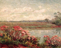 Landscape with Pink Blossoms