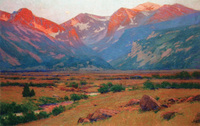 Sunrise on the Mountains at the Head of Moraine Park, Near Estes Park
