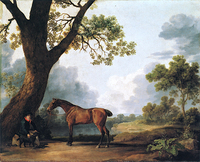 The 3rd Duke of Dorset's Hunter with a Groom and a Dog