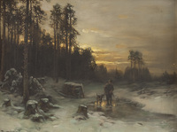 Hunter in a Winter Landscape