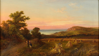 Grain harvest on the English coast