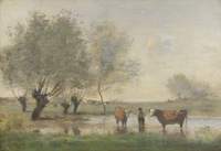 Cows in a Marshy Landscape