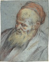 Bust-Length Study of a Bearded Man with Cap in Three-Quarter View