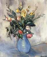 Bouquet in a Blue Pot