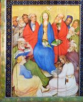 Pentecost (detail from Passionaltar in St-Nikolauskirche, Bad Wildungen, Hessen)