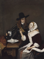 A Gentleman Pressing a Lady to Drink