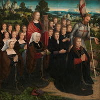 Diptych of the Virgin of Sorrows (left panel: Mayor Presented to Sts George and Barbara)
