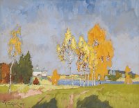 Autumn Landscape with Birches