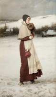 Girl with a Muff, Winter Scene