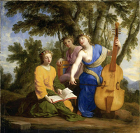 The Muses Melpomene, Erato and Polyhymnia