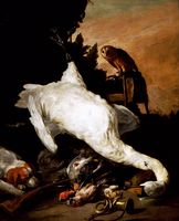 Hunting Still Life with a Swan
