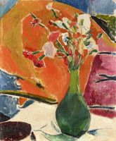 Carnations on an Orange Background