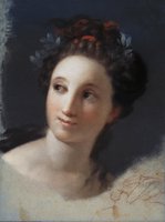 Female Head with a Ribbon and Laurels In the Hair
