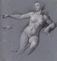Naked Youman Pointing her Finger
