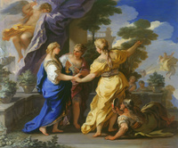 Psyche's Sisters Giving her a Lamp and a Dagger