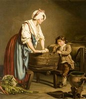 Lady Standing at a Wash Tub