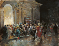 Arriving at the Theatre on a Night of a Masked Ball