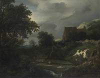A Bleaching Ground in a Hollow by a Cottage