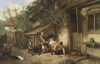 Children Playing with Kittens