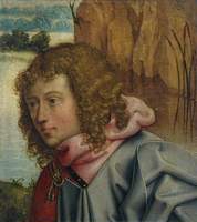 Head of a Saint Against a Landscape (fragment) from the Master of Saint Bartholomew Altarpiece