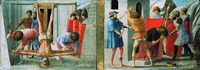 The Crucifixion of Saint Peter and Martyrdom of Saint John the Baptist (from the Pisa Altarpiece)
