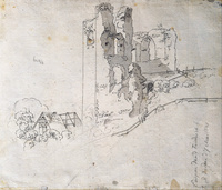 Ruins with the Roof of a Farmhouse