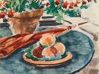 Still Life with Peaches and Umbrella