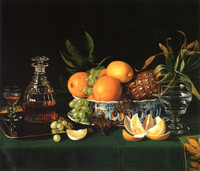 Still Life on a Green Table Cloth