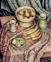Still Life with Pears, Bananas, and Grapes