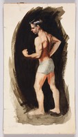 Study of a Man Flxing Muscles