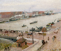 The Seine in Flood, Pont Boieldieu, Rouen