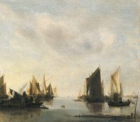 Coast Scene with Sailing Vessels