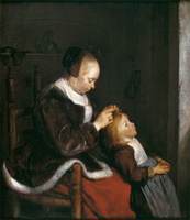 A Mother Combing the Hair of her Daughter
