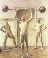 Pushing Weights with Two Arms