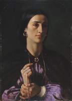 A Lady with a Gold Chain and Earrings