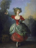 Dancer in Front of a Fountain in a Park