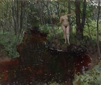 Nude by a Pond