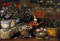 Garden View with a Puppy