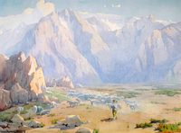 Navajo Shepherd with Flock, High Sierras