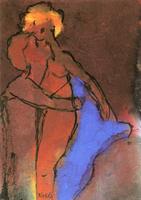 Reddish-Brown Couple (Embracing)