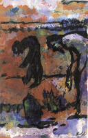 Figures Bending Over