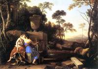 Landscape with Peace and Justice Embracing
