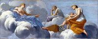 Life of Cupid - Cupid Reprimanded by his Mother, Runs into the Arms of Ceres (study)