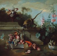 Still Life with Monkey, Fruit and Flowers