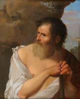 Figure of a Bearded Man Leaning on a Staff