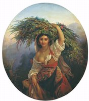 Italian Girl with Flowers