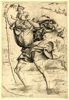 St Christopher; the giant carrying the Child
