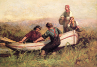 People near Boat