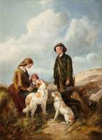 A Boy and a Girl with Hounds