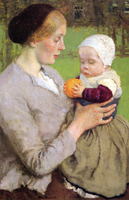 Mother and Child with Orange